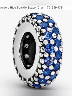 Pandora blue sparkle spacer charms